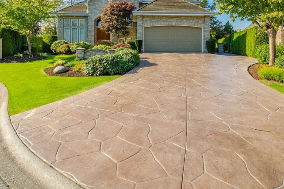 Driveway concrete costs apron parking choice exterior common material
